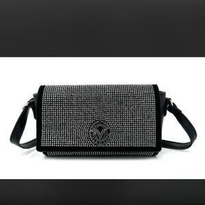 Valentino Orlandi Black and Silver Crossbody Bag